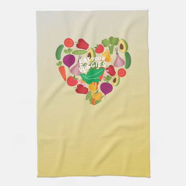 Eat Your Veggies  Kitchen Towel (Vertical)
