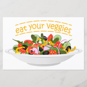 Eat Your Veggies Quote fresh salad mix bowl