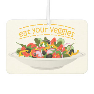 Eat Your Veggies Quote fresh salad mix bowl Air Freshener