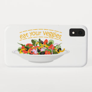 Eat Your Veggies Quote fresh salad mix bowl iPhone XR Case