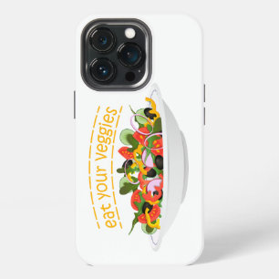 Eat Your Veggies Quote fresh salad mix bowl iPhone 13 Pro Case