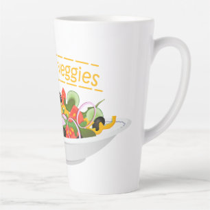 Eat Your Veggies Quote fresh salad mix bowl Latte Mug