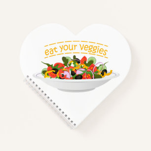 Eat Your Veggies Quote fresh salad mix bowl Notebook