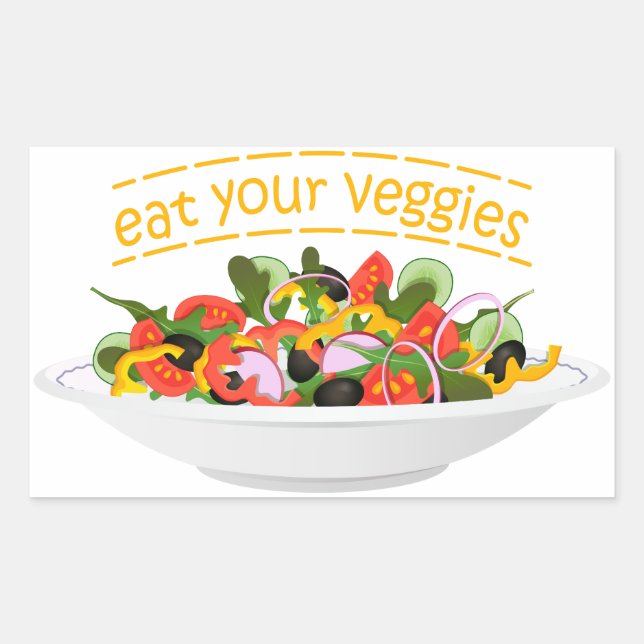 Eat Your Veggies Quote fresh salad mix bowl Sticker (Front)