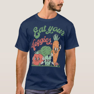 Eat Your Veggies Vegetable Farmer Funny Vegan Vege T-Shirt