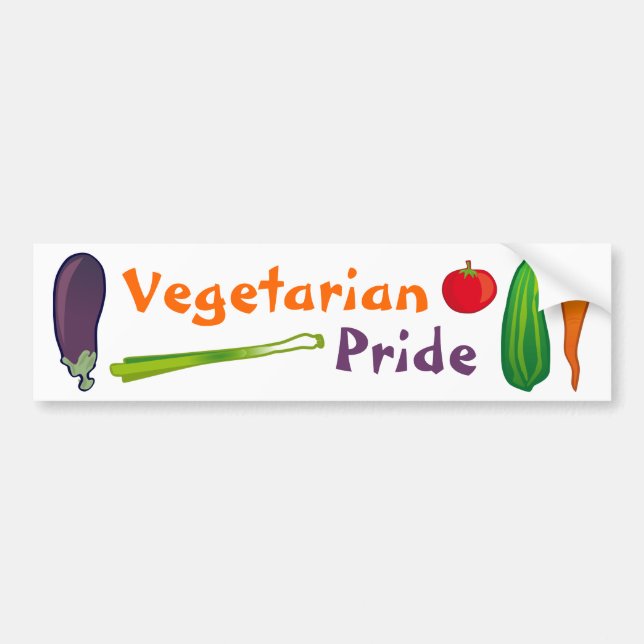 Eat Your Veggies Vegetarian Pride Bumper Sticker (Front)