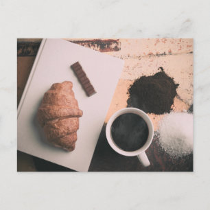 Eatables on a table postcard