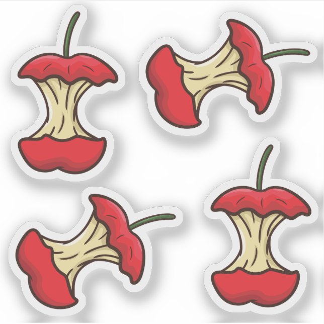 Eaten Apple Core retro style fun fruits (Front)