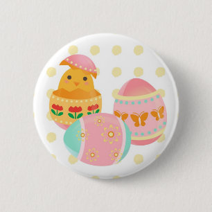 Eater Egg Chick Design Botton 2 Inch Round Button