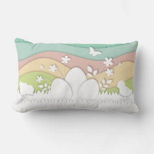 Eater holidays chicks and hidden eggs spring  lumbar pillow