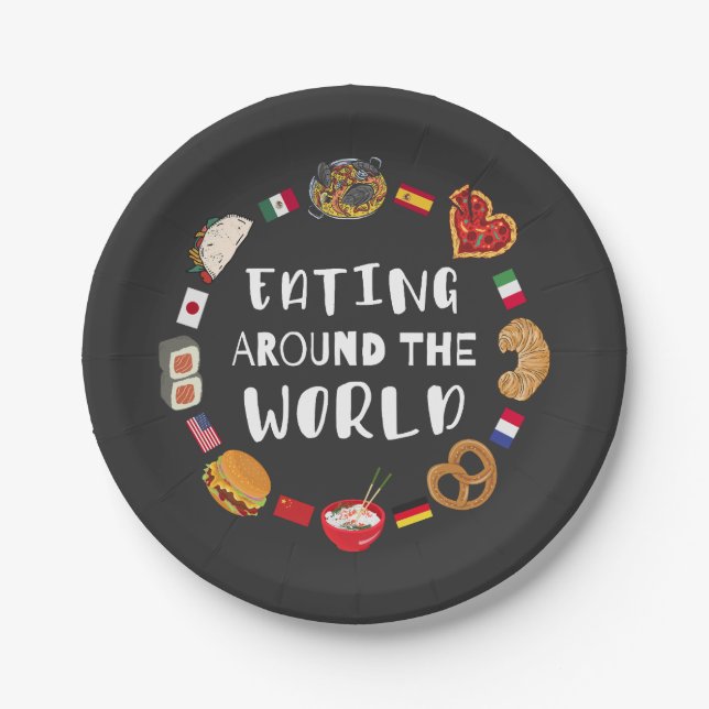 Eating around the world paper plate (Front)
