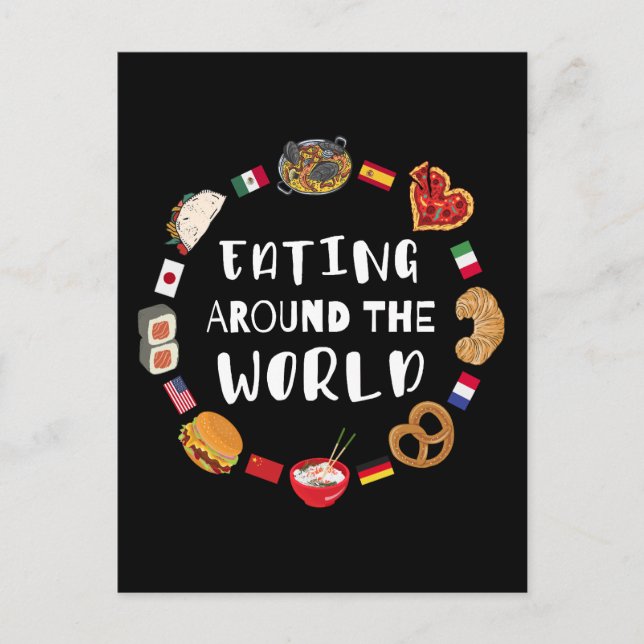 Eating around the world postcard (Front)