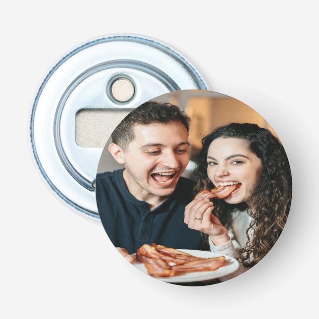 Eating Bacon Photo Customize Personalize Bottle Opener (Front)