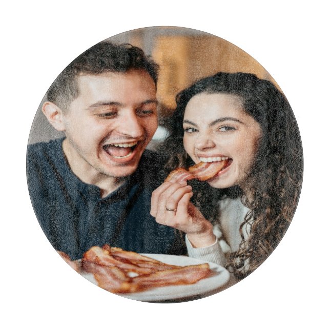 Eating Bacon Photo Customize Personalize Cutting Board (Front)