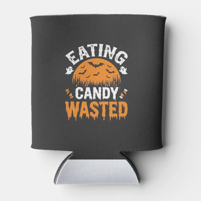 Eating Candy Wasted Halloween Design_1 Can Cooler (Front)