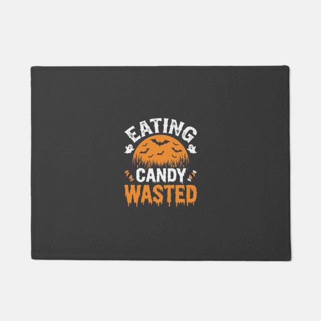 Eating Candy Wasted Halloween Design_1 Doormat (Front)
