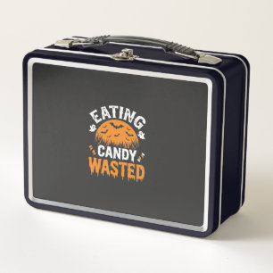 Eating Candy Wasted Halloween Design_1 Metal Lunch Box