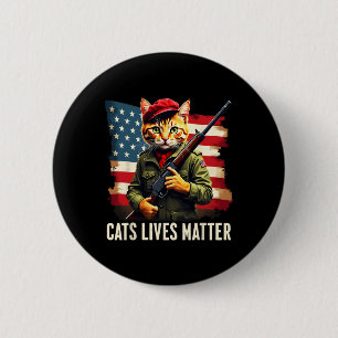 Eating Cats Lives Problem Funny Donald Trump 2024  2 Inch Round Button
