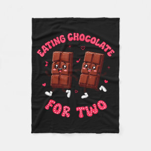 Eating Chocolate For Two Pregnancy Valentines Day  Fleece Blanket