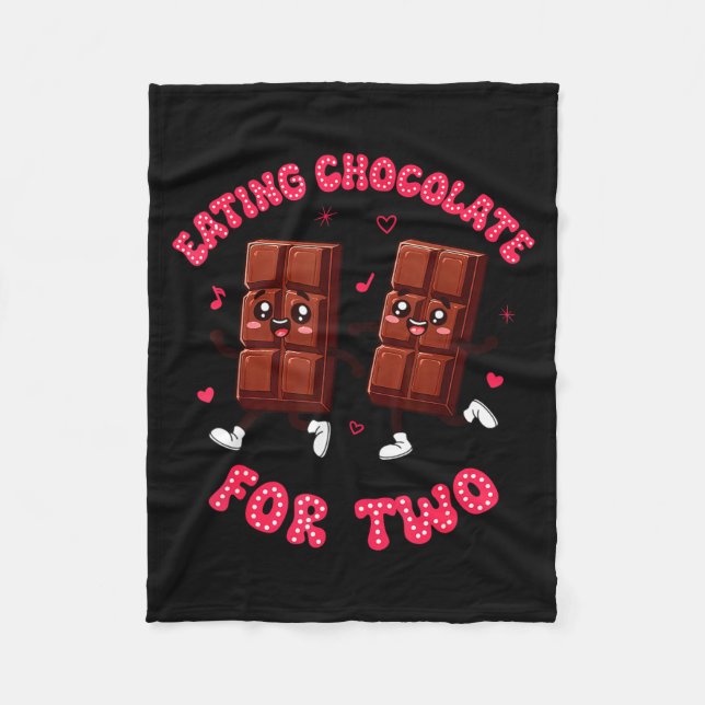 Eating Chocolate For Two Pregnancy Valentines Day  Fleece Blanket (Front)