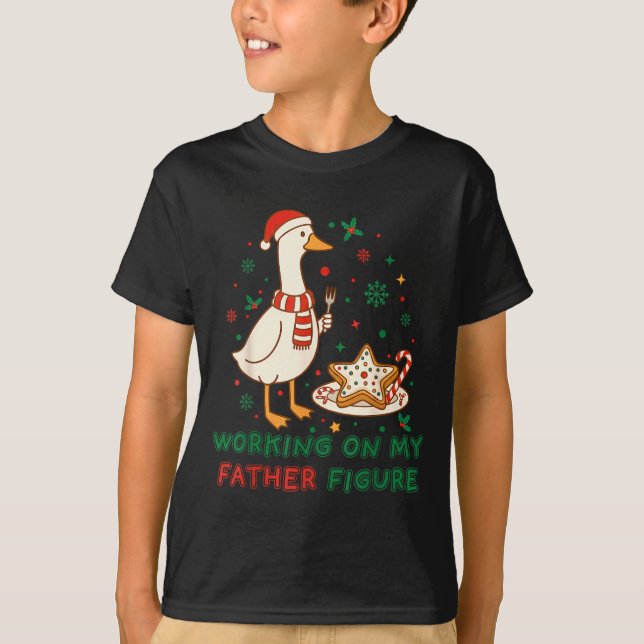 Eating Cookies For Two Working On My Dad-bod Santa T-Shirt (Front)