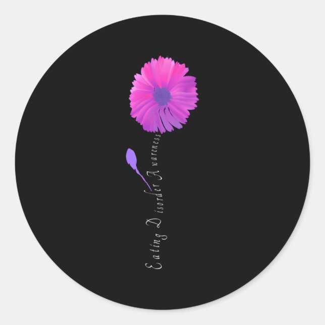 Eating Disorder Anorexia Bulimia Awareness Recover Classic Round Sticker (Front)
