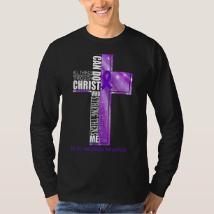 Eating Disorders Awareness Christian Cross Ribbon T-Shirt