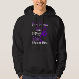 Eating Disorders Awareness Mom Support Purple Ribb Hoodie