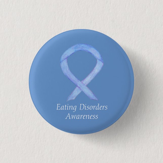 Eating Disorders Awareness Ribbon Custom Pin (Front)