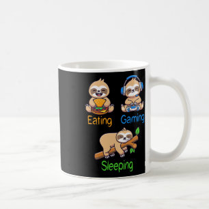 Eating Gaming Sleeping Gamer Sloth Men Kids  Coffee Mug