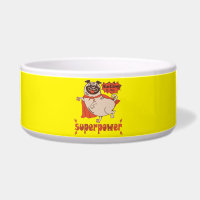 Eating is my superpower red cloak pug comic style