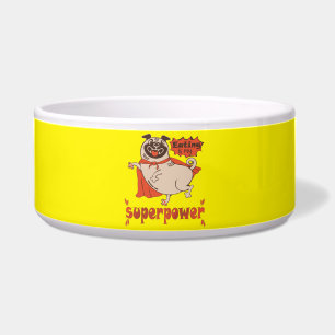 Eating is my superpower red cloak pug comic style 