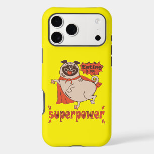 Eating is my superpower red cloak pug comic style