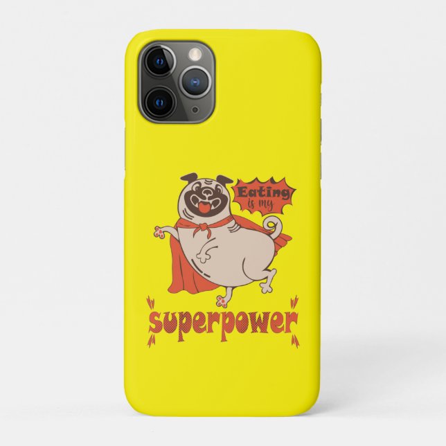 Eating is my superpower red cloak pug comic style Case-Mate iPhone case (Back)