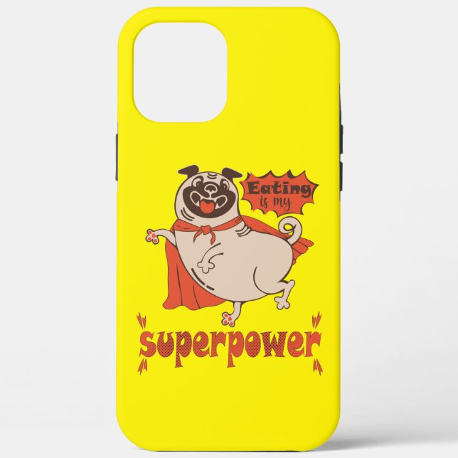 Eating is my superpower red cloak pug comic style  Case-Mate iPhone case (Back)