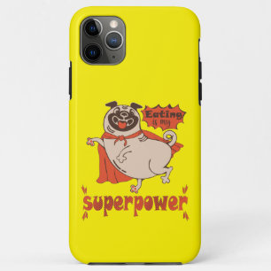 Eating is my superpower red cloak pug comic style iPhone 11 pro max case