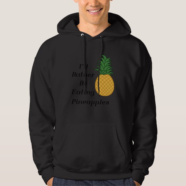Eating Pineapples Cute Fruit  Tropical Fruits Hoodie (Front)