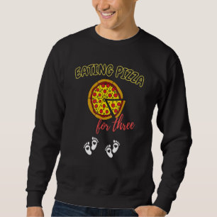 Eating Pizza For Three Pregnant Mom Of Twins Littl Sweatshirt