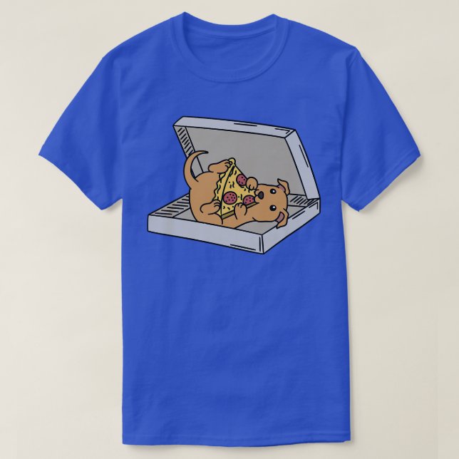Eating Pizza Ginger Dog  T-Shirt (Design Front)