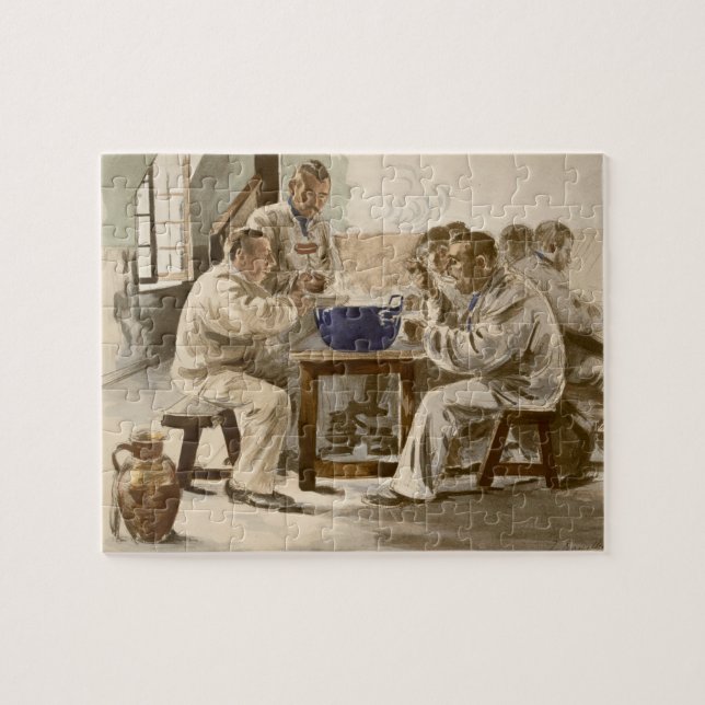 Eating Soup at the Barracks, from 'L'Estampe Moder Jigsaw Puzzle (Horizontal)