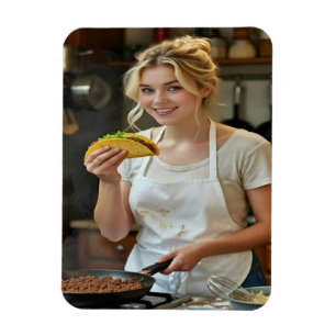 Eating Tacos Photo Personalize Customize Magnet