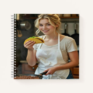 Eating Tacos Photo Personalize Customize Notebook