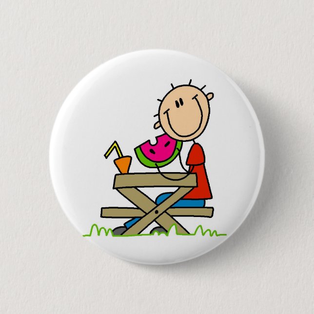 Eating Watermelon 2 Inch Round Button (Front)