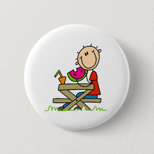 Eating Watermelon 2 Inch Round Button