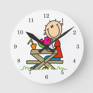 Eating Watermelon Round Clock