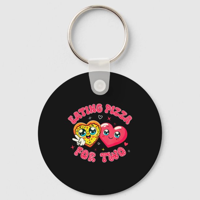 Eating Zza For Two Pregnancy Valentines Day New Mo Keychain (Front)
