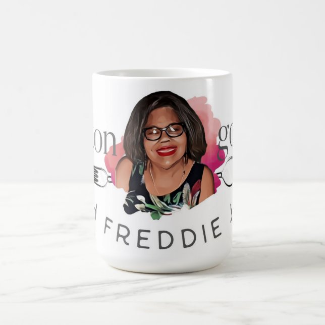 Eaton Bon Avec Freddie Jean - Grande Mug De Café (Centre)