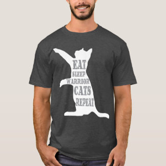 EatSleepWarrior CatsRepeat Funny Cat Lover T-Shirt