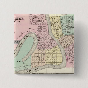 Eau Claire and Medford 2 Inch Square Button