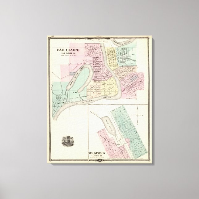 Eau Claire and Medford Canvas Print (Front)